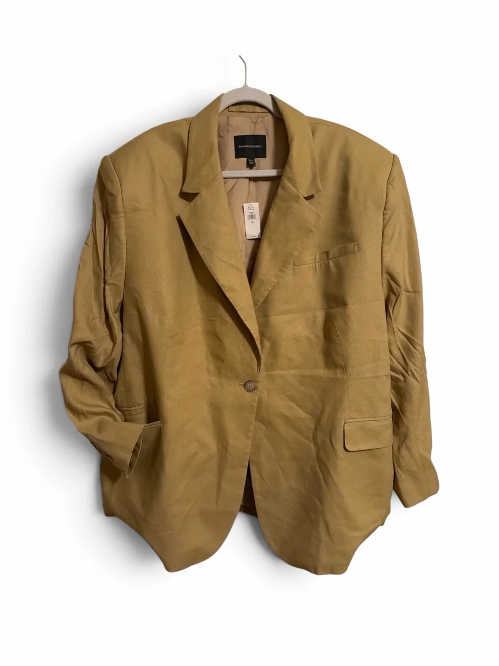NWT Banana Republic Camel Tan Lena Relaxed Linen Blend Women’s Blazer XXL